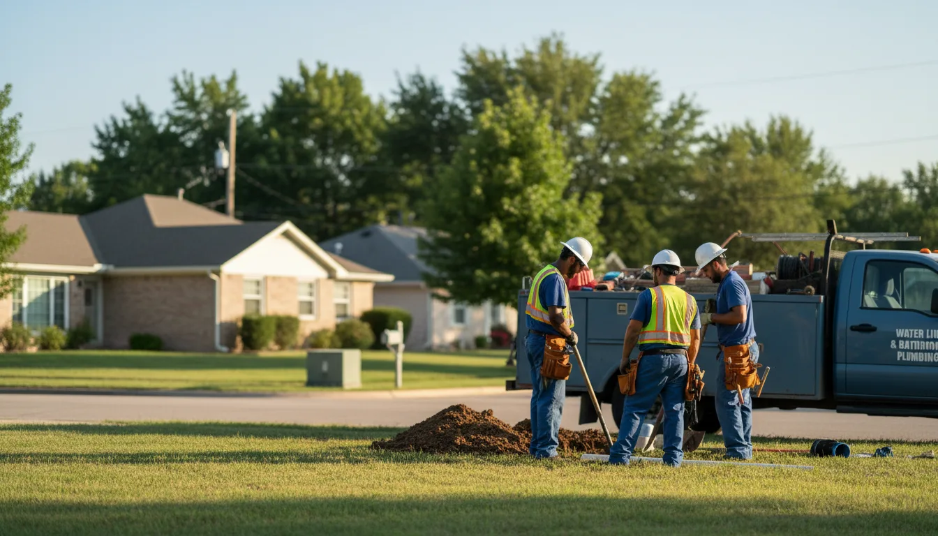 Residential water line and bathroom plumbing service in Steedman, MO